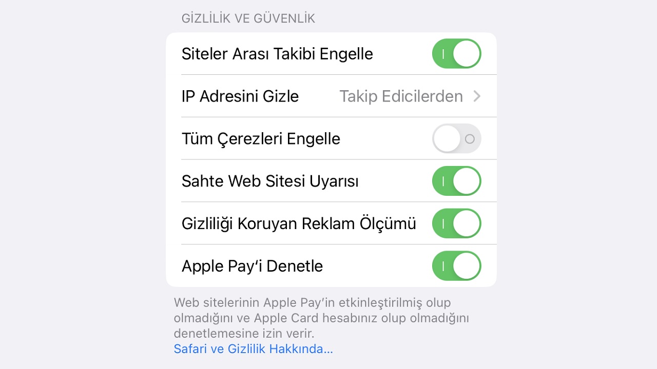 iPhone Safari Çerez Kullanımı Etkin Etme ve Engelleme - Yerli Portal