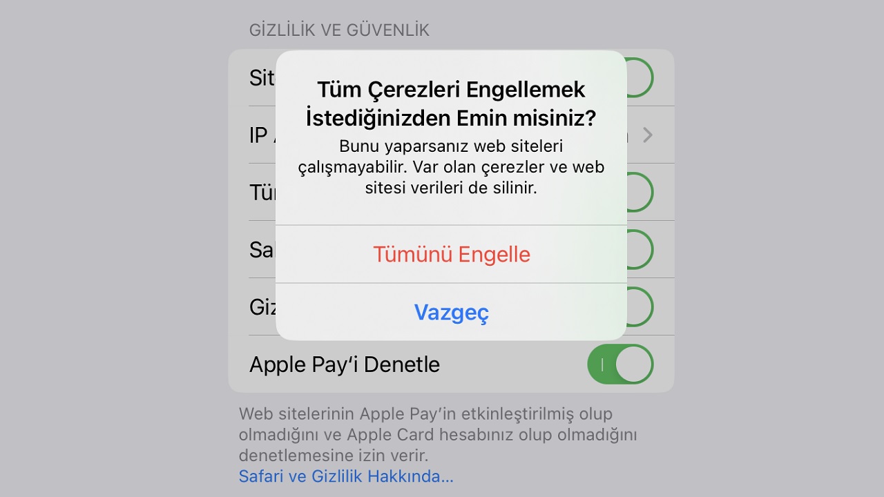 iPhone Safari Çerez Kullanımı Etkin Etme ve Engelleme - Yerli Portal