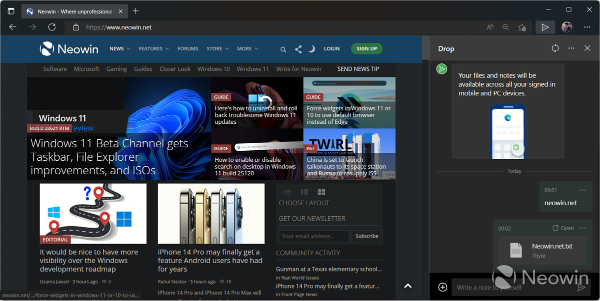 Microsoft Edge, Yeni Özelliği Drop Ortaya Çıktı - Yerli Portal